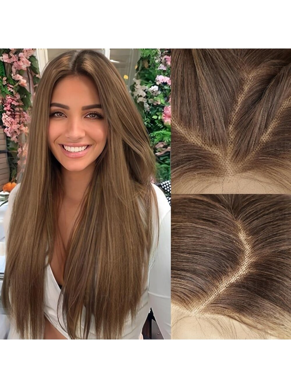 Women's Light Brown Glueless Synthetic Lace Front Pre-Plucked Hairline 28 Inch